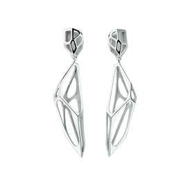 silver cell mono earrings