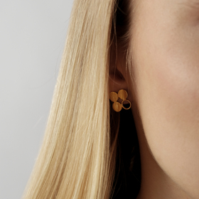 gold-plated silver clover studs