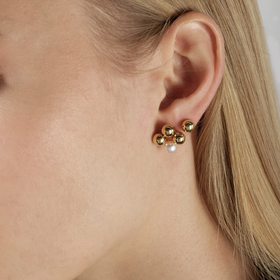 gold-plated silver ball mono-earring