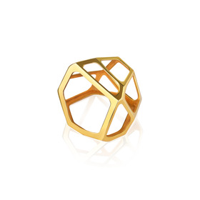 gold-plated silver cell mono ring