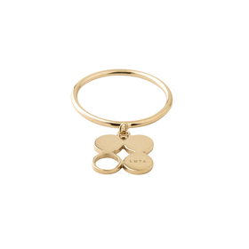 gold-plated silver ring with a clover pendant