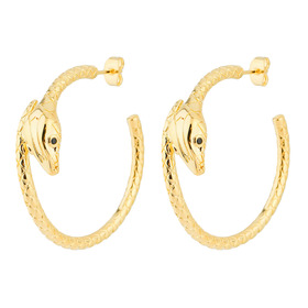 gold-plated serpiente hoop earrings