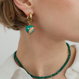 earrings with rainbow hearts pendants