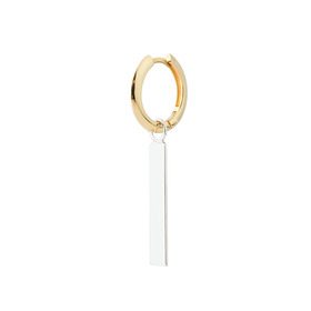 gold-plated silver hoop mono earring with a wand