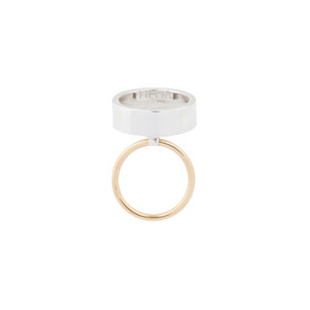 silver gilded bicolor double ring
