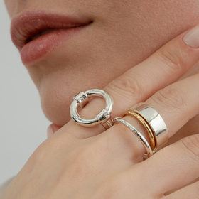silver gilded bicolor double ring