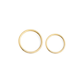 pair of lemon gold plated silver flange rings
