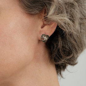 white brass geranium earrings