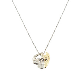 white brass bicolor geranium pendant