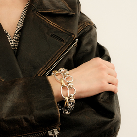 Davy Bicolor Chain Bracelet with Silver coating
