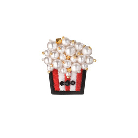 popcorn brooch with pearls