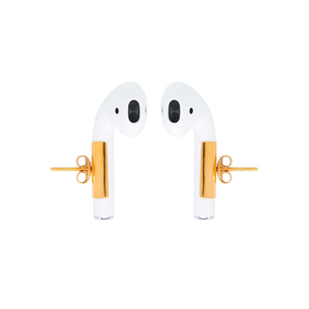 Gold-plated earrings with a mount for airpods