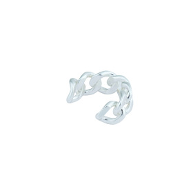 Unclosed ring with silver-plated links