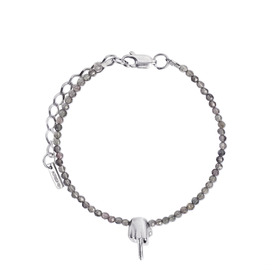 silver haze bracelet with a silver hand pendant