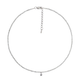 silver smoke choker necklace with a star silver pendant