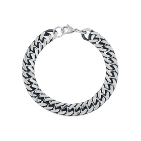 Steel chain bracelet with shell weaving and blackening