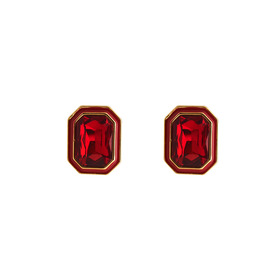 earrings with red crystals and red enamel
