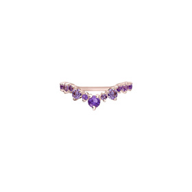 Gold-plated The Rose ring with amethyst