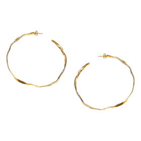 Large gold-plated hoop earrings