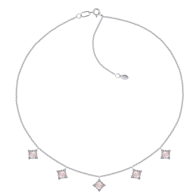 The Rose silver necklace with rose quartz