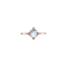 Gold-plated The Rose ring with aquamarine