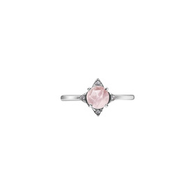 The Rose silver ring with rose quartz