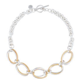 Bicolor Emil necklace with links of different sizes