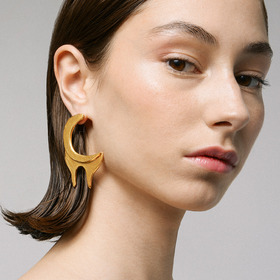 Gold-plated Crescent Moon Earrings