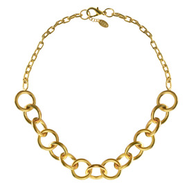 Gold-plated choker made of CHUNKY CHAIN large links