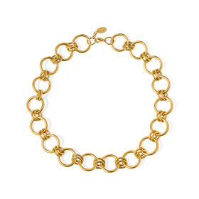 Gold-plated chain necklace with large links