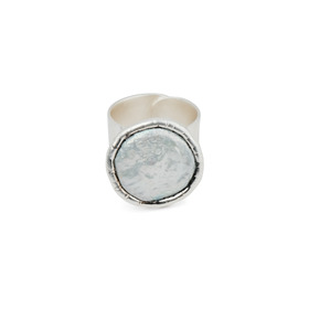 silver plated Ring with natural pearls