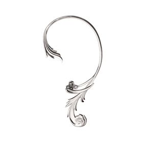 silver cuff for the left ear in baroque style