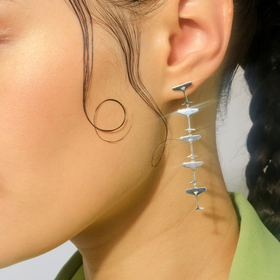 asymmetric silver earrings