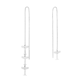 asymmetric silver chain earrings