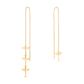 asymmetric lemon gold plated silver chain earrings