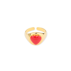 ring with a red heart