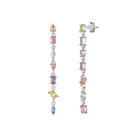 silver lollipop earrings with pastel crystals