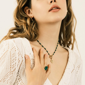 malachite medallion necklace
