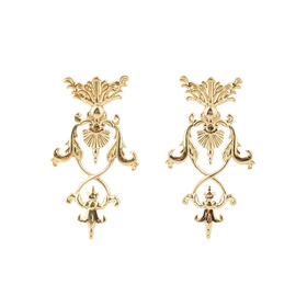 Gilded silver earrings in Baroque style