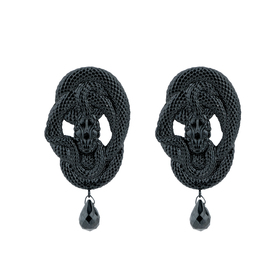 Black snake earrings with SERPENT spinel