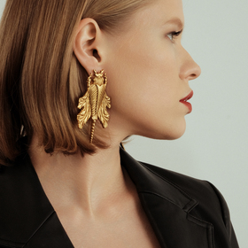 Gold-plated Cicada earrings
