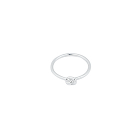 Thin white gold knot ring