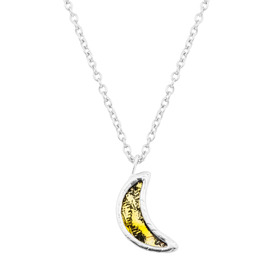 necklace with a yellow moon pendant