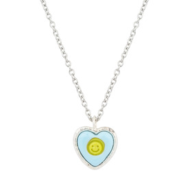 heart-shaped pendant with a smileface
