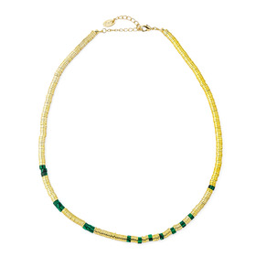 necklace with malachite inserts