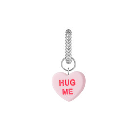 pink heart hug me mono-earring