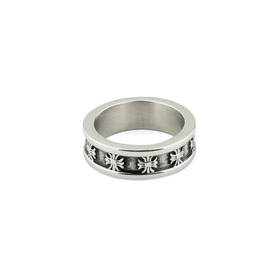Steel men's ring with patterns