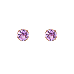 Rose gold-plated silver Cartoon Baby studs with amethyst