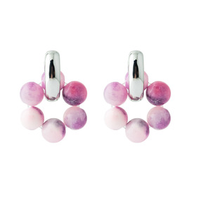 earrings with pink and white beads