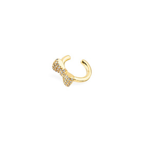gold-tone bow cuff with crystals